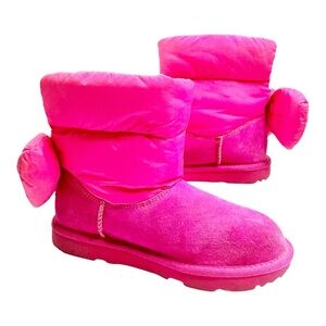 UGG 1130756K‎ Bailey Bow Maxi Wavelength Boots Hot Pink US Size: 4 Big Kids